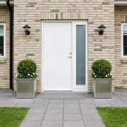 Fioriera da giardino con LED 2 pz Argento 30 x 30 x 30 cm 8008065