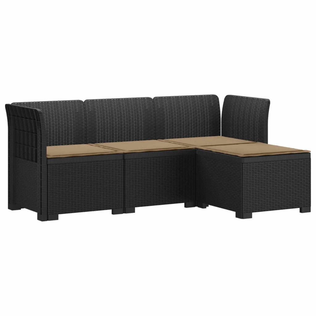 Divano da giardino 4 posti con cuscini aspetto rattan PP 3443928