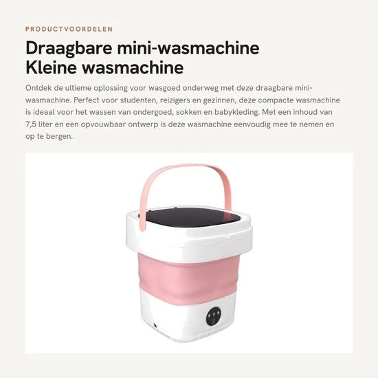 Mini asciugatrice portatile - Asciugatrice compatta - Opvouabile e leggera - Rosa - Asciugacapelli per intimo e bambino - Ideale per...