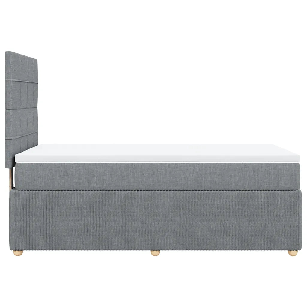 Giroletto a Molle con Materasso Grigio Chiaro 90x190 cm Tessuto