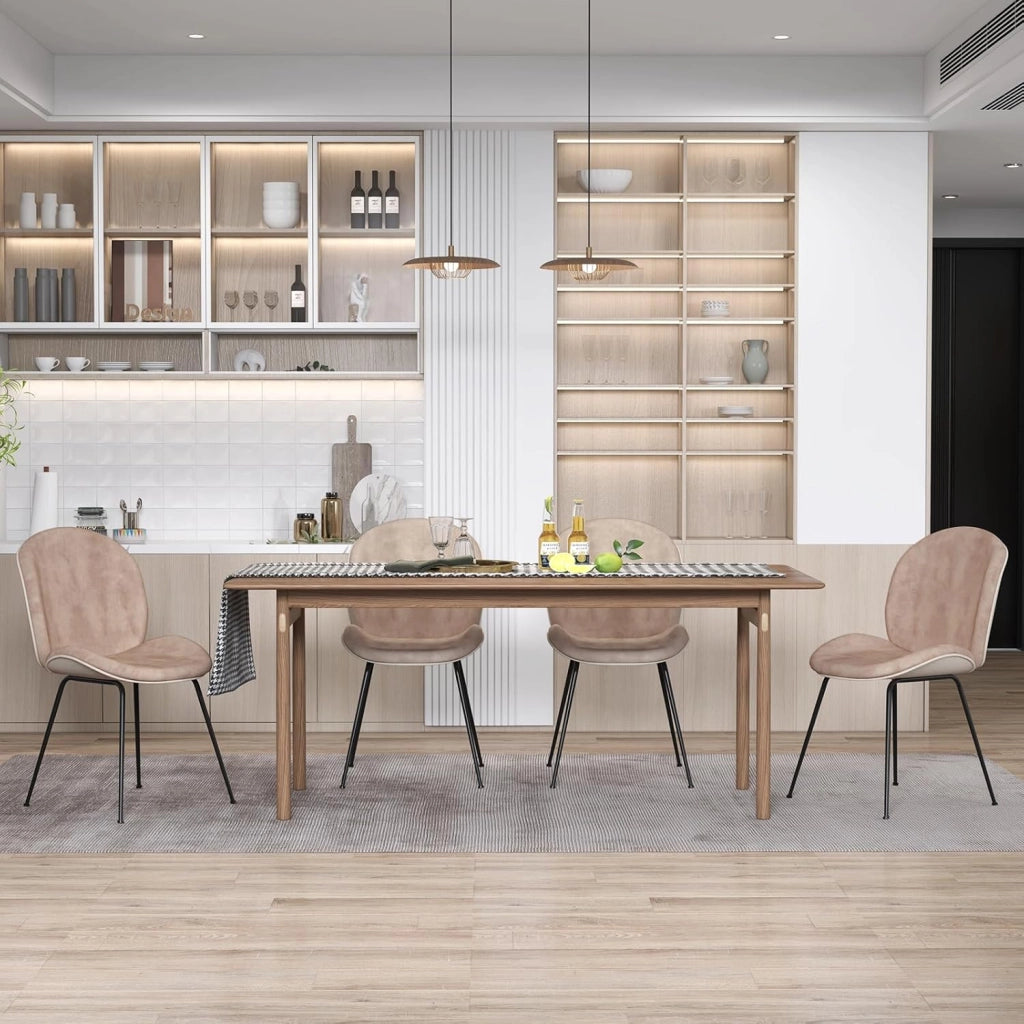 Set di 2 sedie moderne per sala da pranzo, sedie supplementari in velluto con gambe in metallo resistenti, sedie da salotto imbottite, perfette per la cucina, vanità, camera da letto, grigio