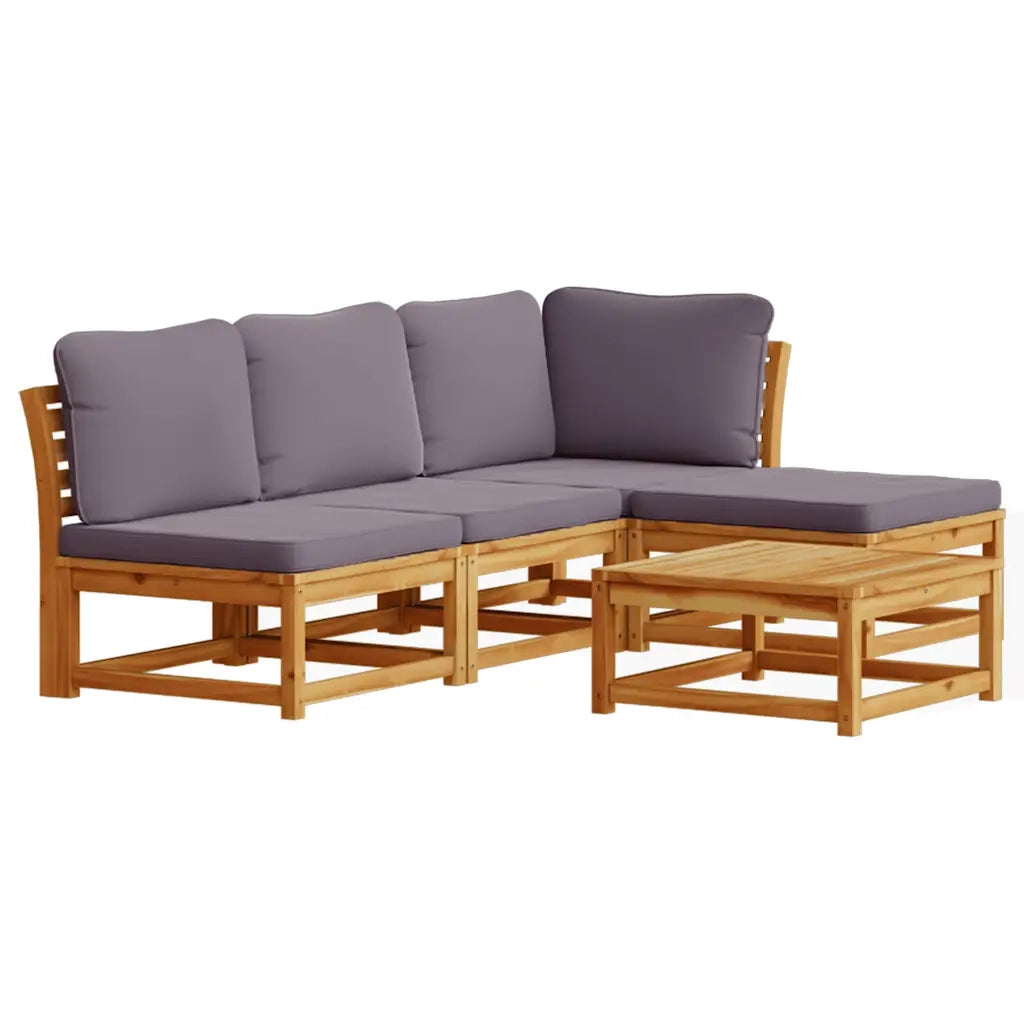 Set Salotto da Giardino 5 pz con Cuscini Legno Massello Acacia 3214308
