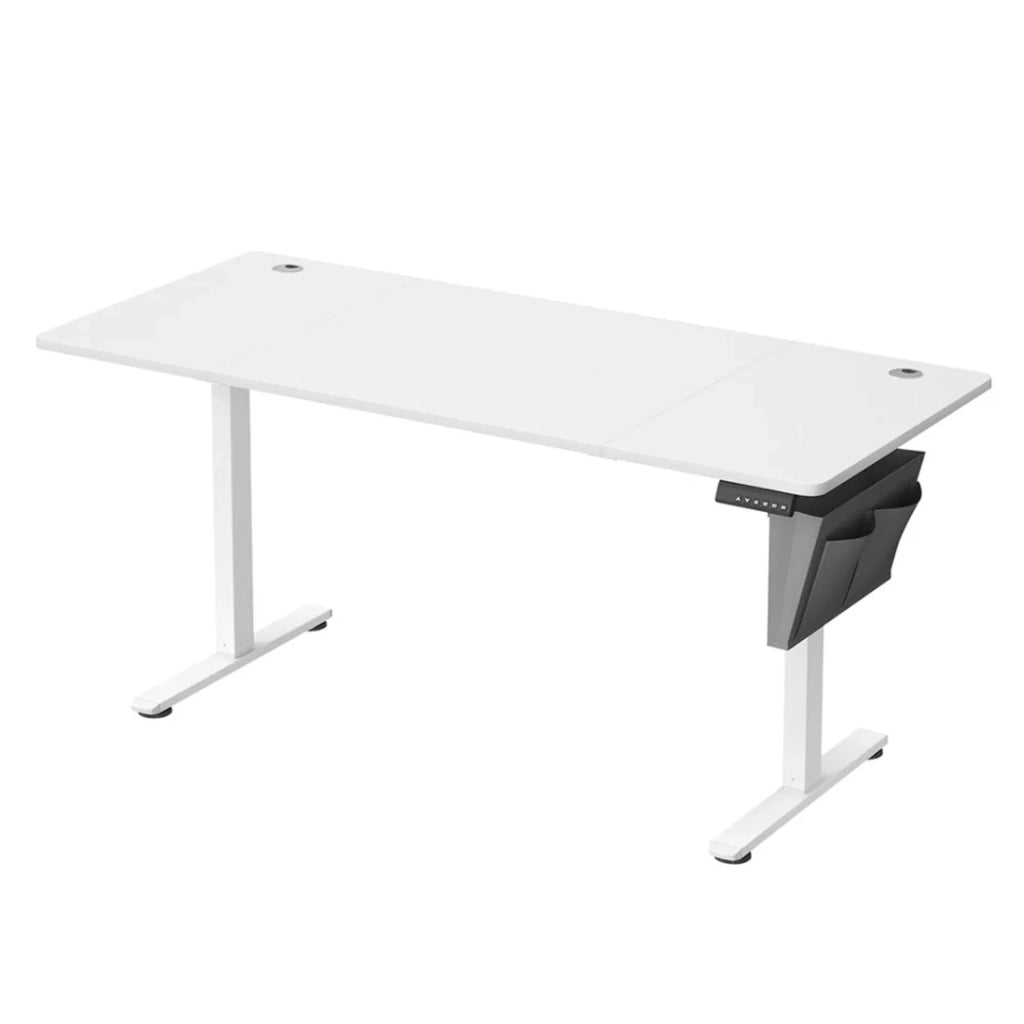 Scrivania elettrica regolabile in altezza 60 x 120 x (72-120) cm 4 altezze di memoria tasca portaoggetti bianca 12_0004583