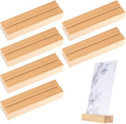 Pacchetto di 6 supporti per foto in legno, supporti per menu, supporti per cartelloni, supporti per stand di foto, supporti per stand di cartelle in legno per matrimoni, ricevimenti, stand di foto