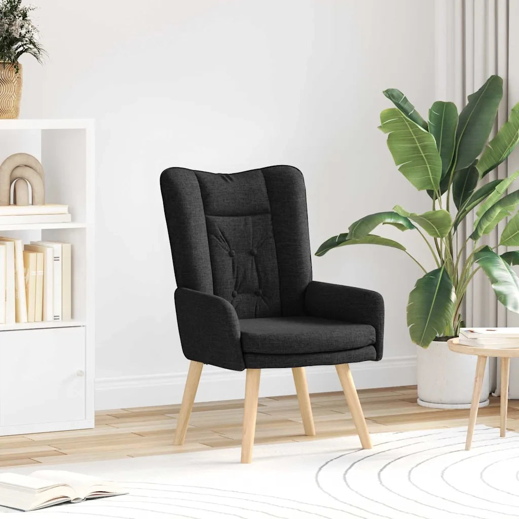 Poltrona | Sedia Relax Nero 63 x 67 x 94 cm Tessuto e compensato