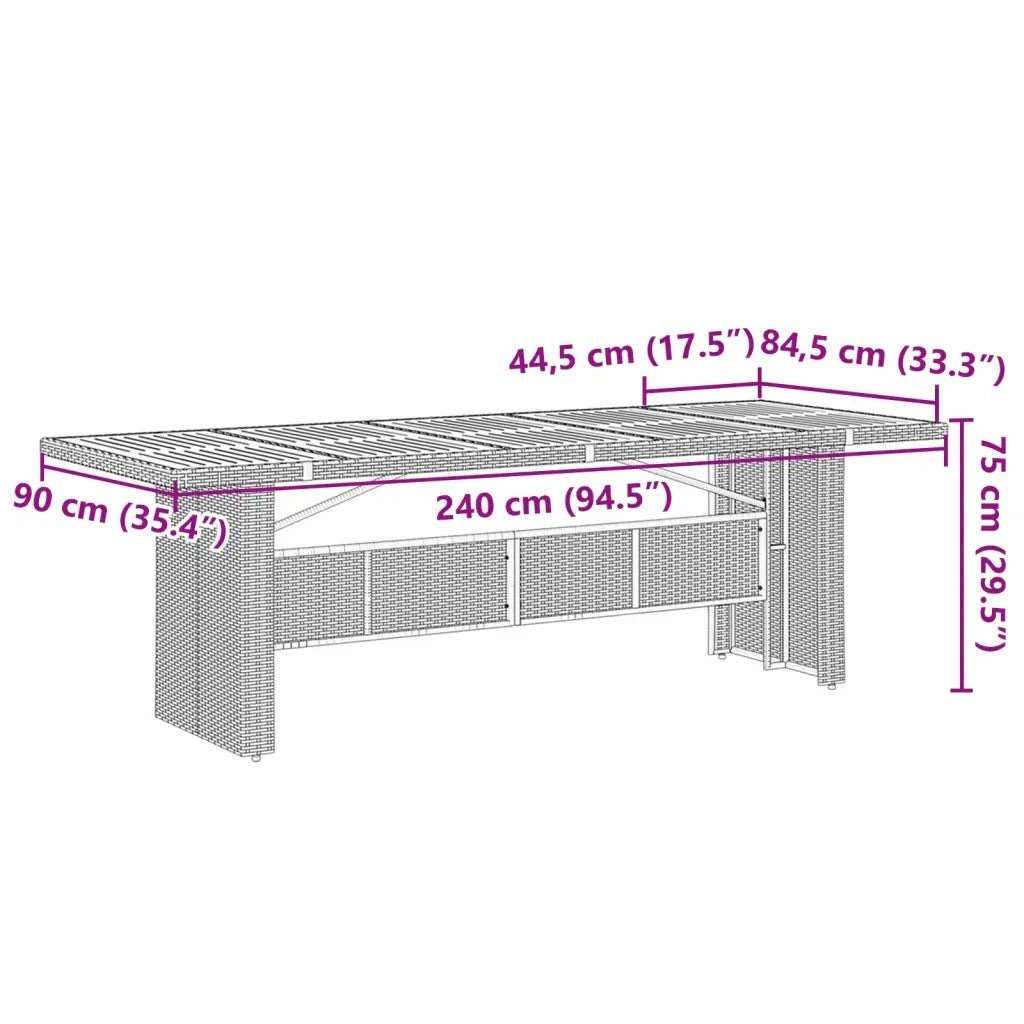Set da Pranzo da Giardino 9 pz con Cuscini in Polyrattan Grigio 3277592
