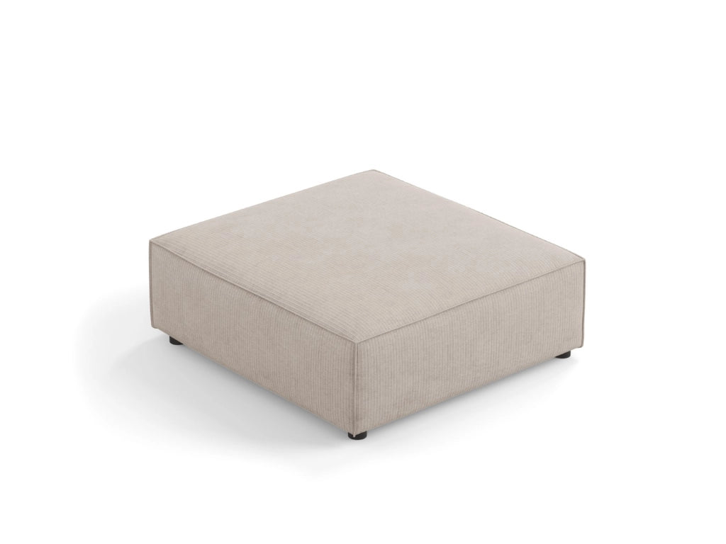 Cosmopolitan Design - Pouf "Arendal" in ciniglia con effetto a coste beige scuro 