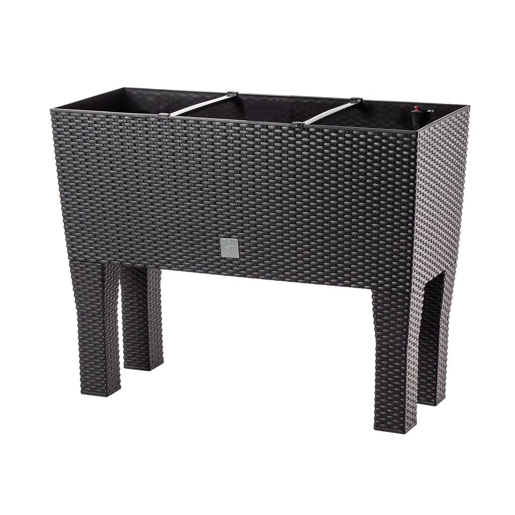 Vaso da giardino KADAX con fioriera interna su gambe, marrone, 60 cm