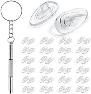 25 paia di cuscinetti antiscivolo in silicone universali per occhiali - 14 mm - inclusa chiave a stella