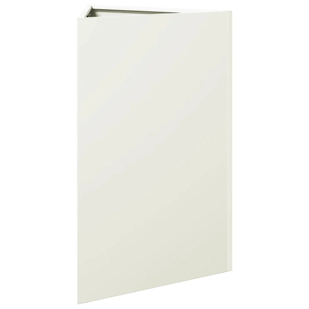 Fioriera rialzata triangolare per piante fiori e patio/giardino 50 x 43 x 75 cm acciaio bianco 02_0038815