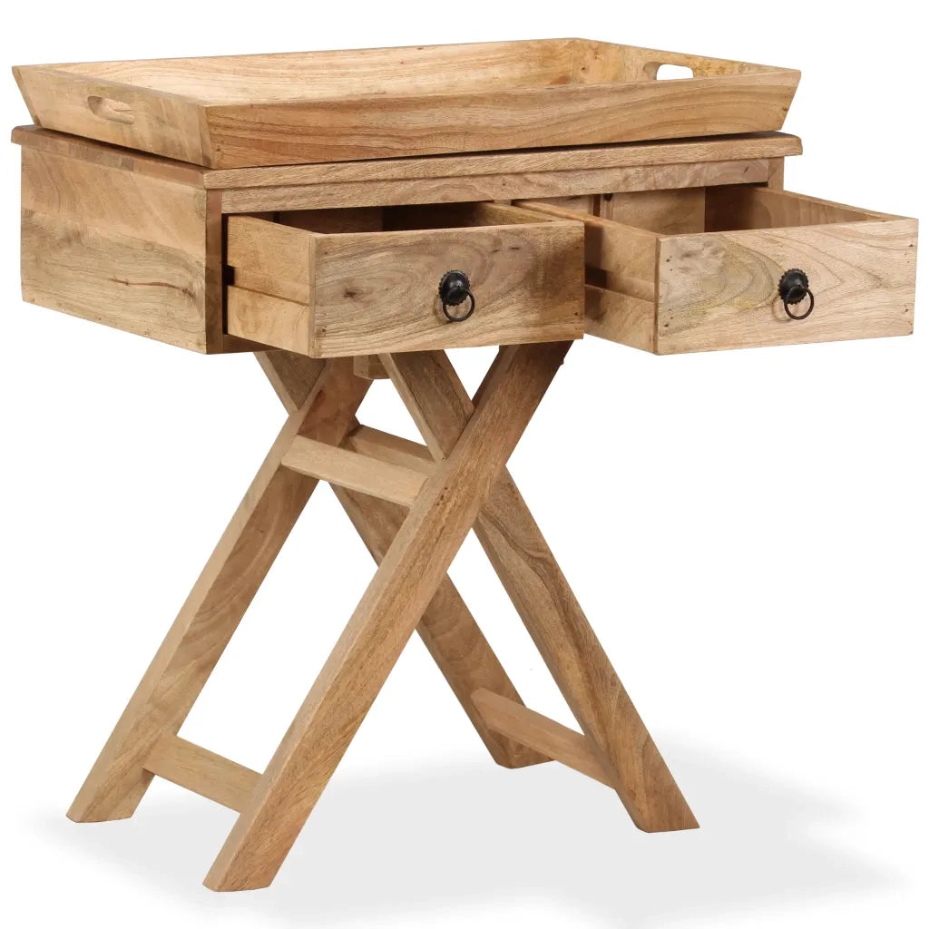 Tavolino da Salotto in Legno Massello di Mango 65x40x76 cm 244952