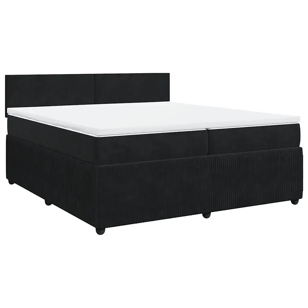 Giroletto a Molle con Materasso Nero 200x200 cm in Velluto 3287826
