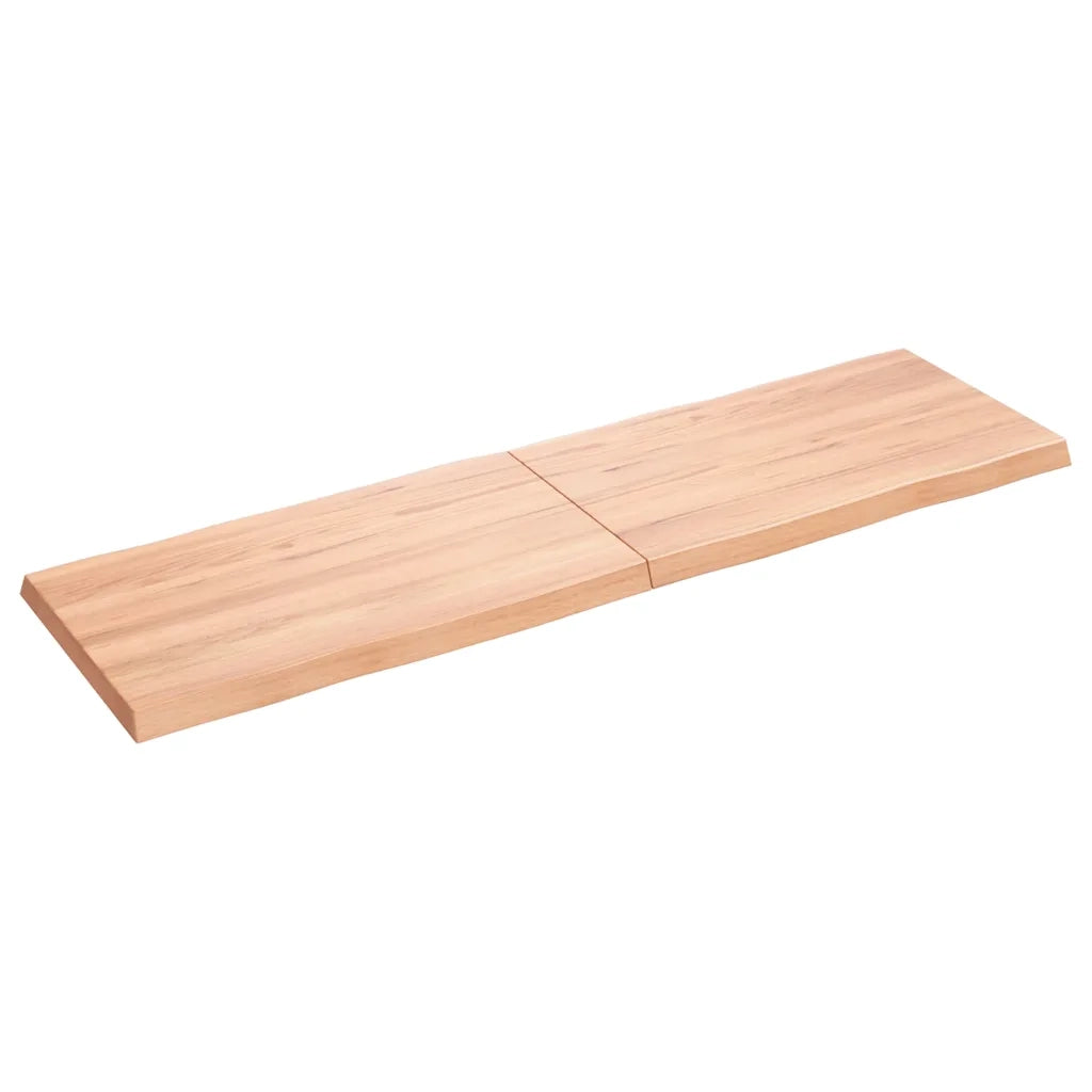 Piano Tavolo Marrone Chiaro 140x40x(2-4) cm Rovere Non Trattato 363962