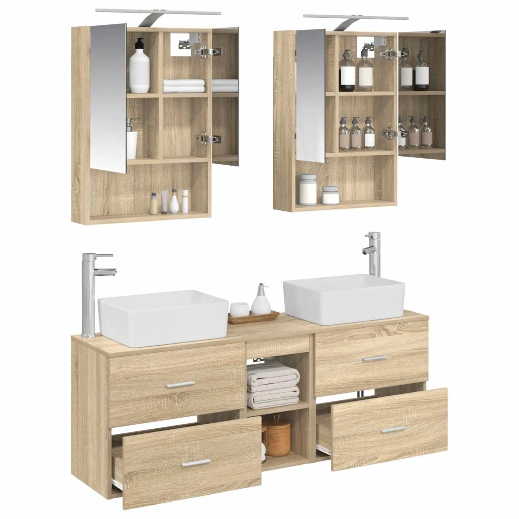 Set di mobili per il bagno 5 pcs Rovere Sonoma 3406841