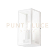 APPLIQUE MONDRIAN BIANCA 1 LUCE ATTACCO E27 IP44 11X13X23,6CM IN METALLO E VETRO