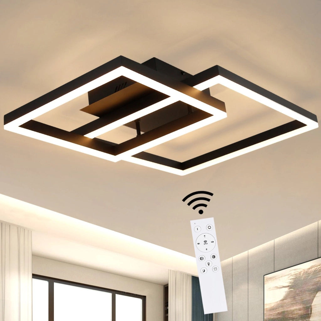 ZMH Lampada da soffitto plafoniera LED moderna poligonale quadrata