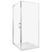 Box Doccia Vetro Temperato argento Cornice Alluminio Anta Singola Quadrata 90 x 90 x 185 cm