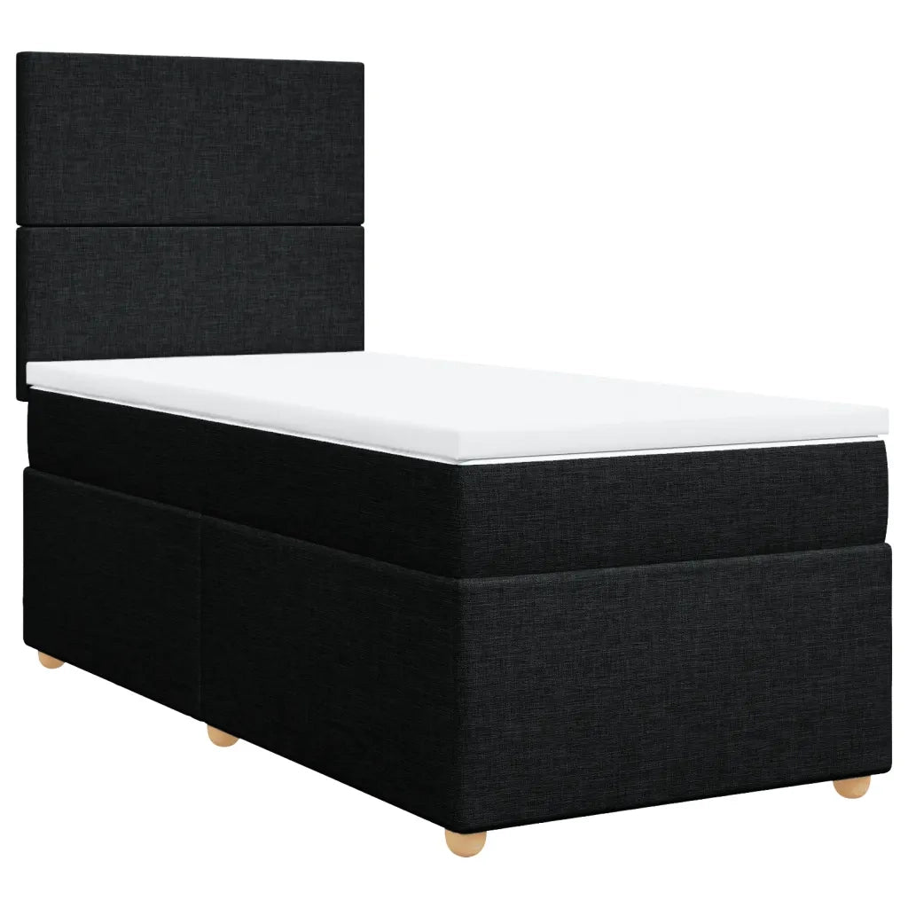 vidaXL Giroletto a Molle con Materasso Nero 90x200 cm in Tessuto