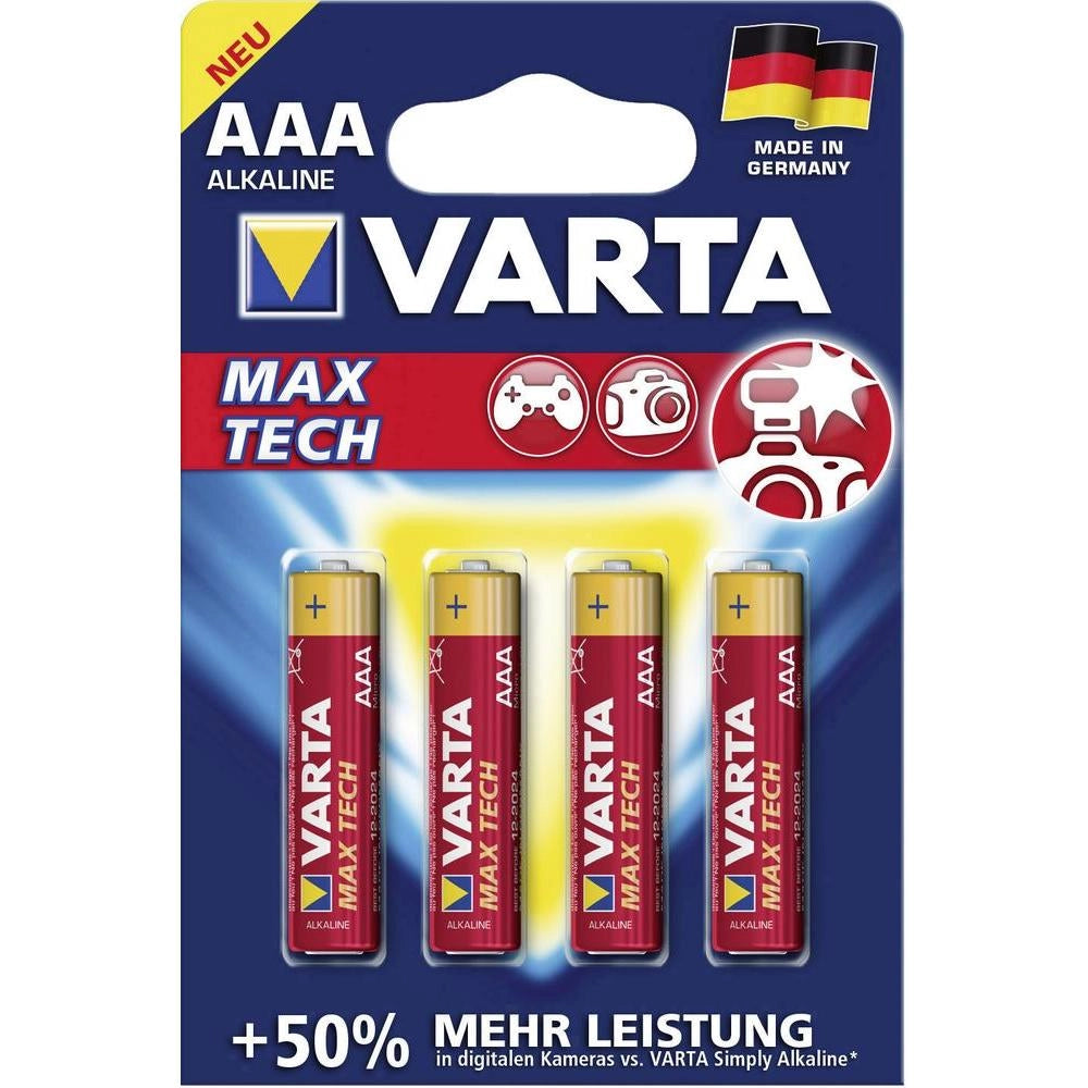Blister 4 batterie ministilo VARTA max tech alcalina LR03 1,5V