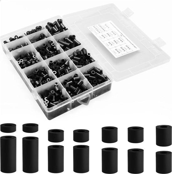 Assortimento di supporti per elettroutensili in nylon nero, kit per schienali elettrici con supporto per prese e interruttore