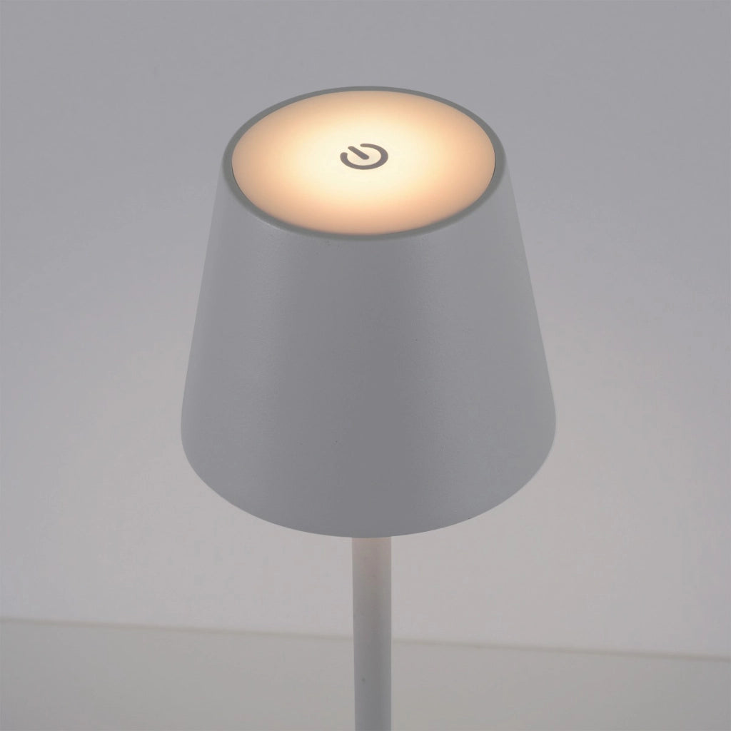 Lampada da tavolo esterna portatile bianca touch IP54 LED 3W Euria