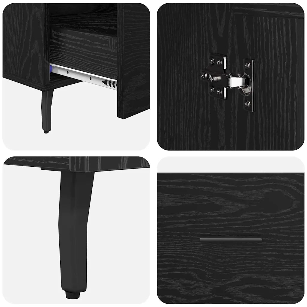 Credenza | Madia | Buffet da pranzo | Armadio da pranzo Rovere Nero 69,5 x 31 x 115 cm Legno multistrato