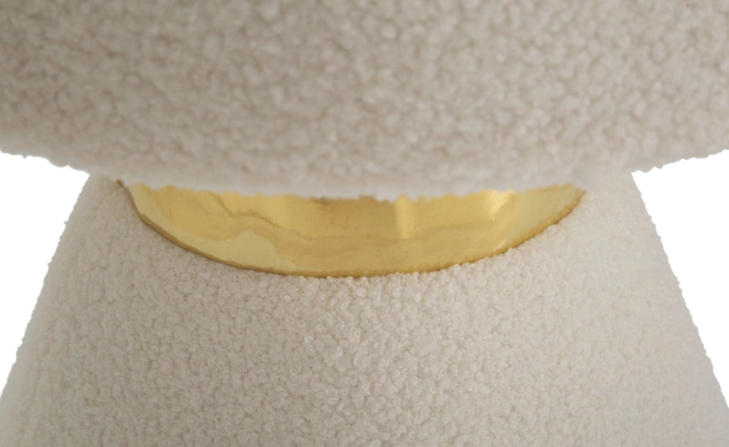 Tavolino in tessuto crema e oro  42x42x51cm Iceland
