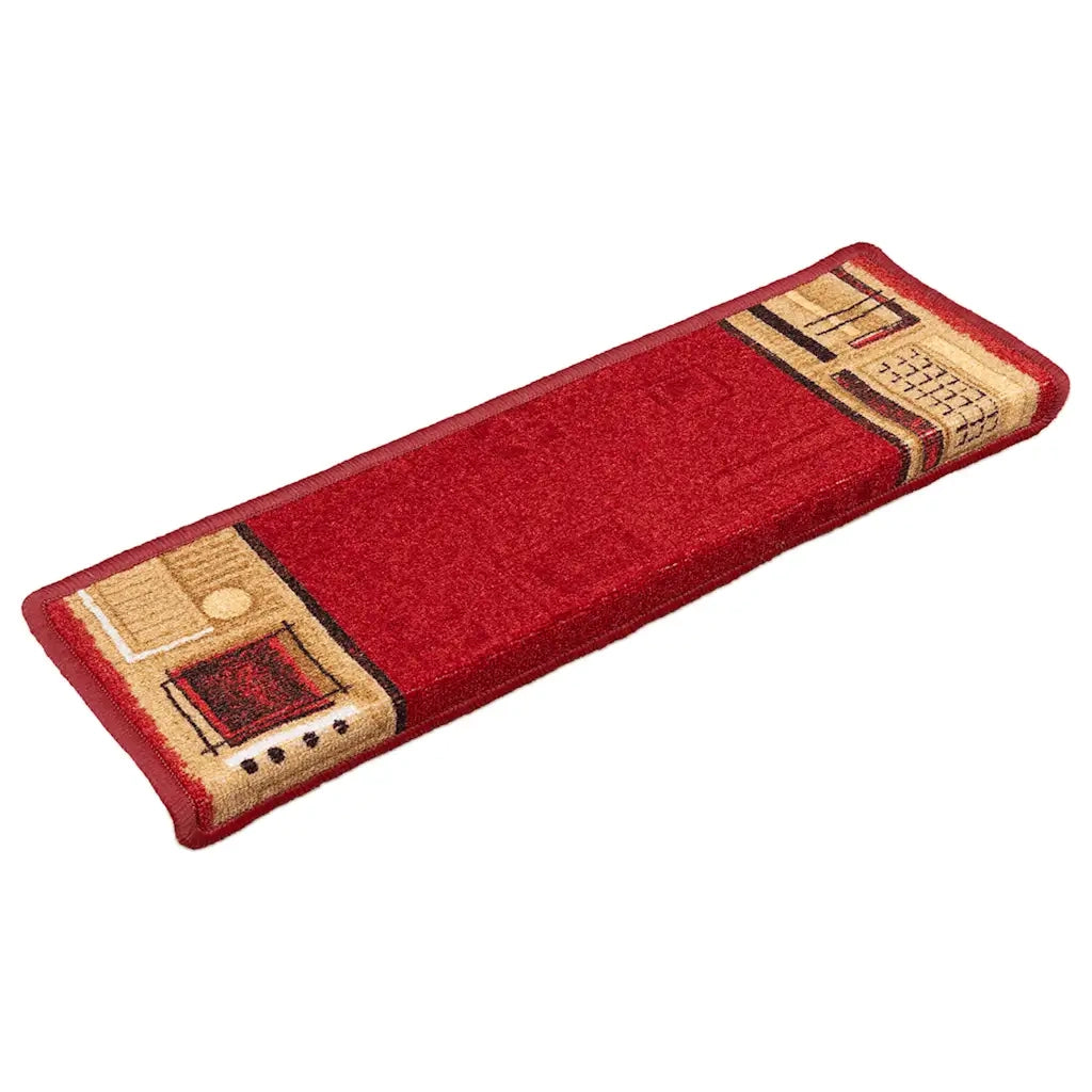 Tappetini per Scale Autoadesivi 5pz 65x21x4 cm Rossi 149838