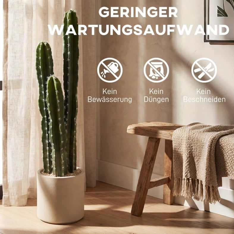 Pianta artificiale di cactus alta 95 cm con vaso decorativo, realistica, per interni