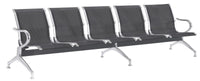 Panca per Sala Attesa 5 Posti in Acciaio da Ufficio Tosini Nero