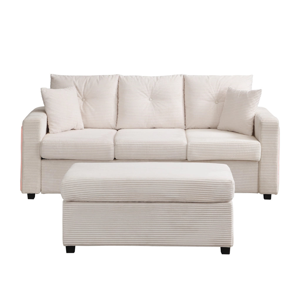 Divano modulare con illuminazione LED; schiuma; beige