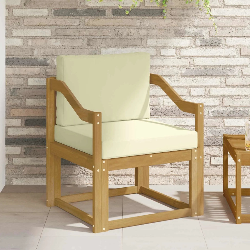 2 Pezzo Set di divani da esterno-Sofa da giardino Poliestere Bianco e Crema 178718
