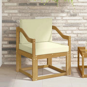 2 Pezzo Set di divani da esterno-Sofa da giardino Poliestere Bianco e Crema 178718
