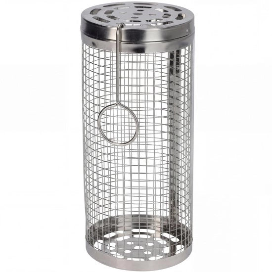 Accessori per BBQ - Cilindrico per Verdure/Gambette - Acciaio Inossidabile - 9 x 20 cm - Cilindro Grill