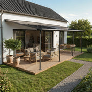 Canopia Sierra Cabrio Pergola Addossata in Alluminio 3X9.2 m Struttura grigia / Pannelli grigio opaco