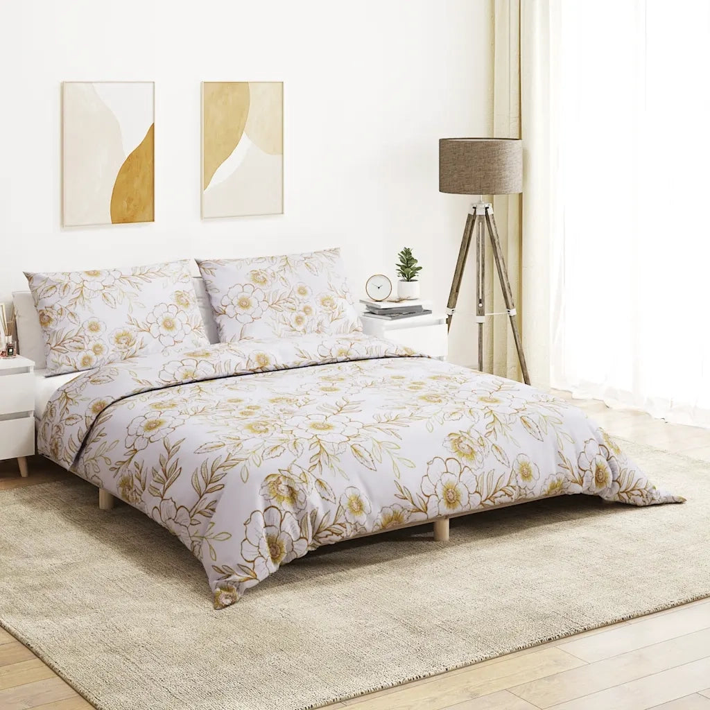 Set Copripiumino Bianco e Marrone 200x220 cm in Cotone CFW6183720