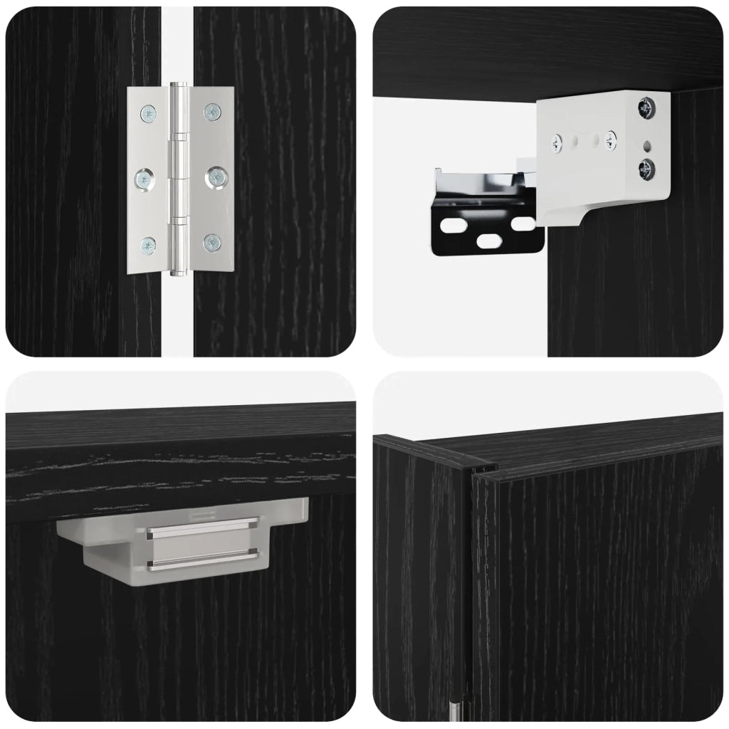 Armadio per Dartboard Rovere Nero 56 x 12 x 53,5 cm 8006661