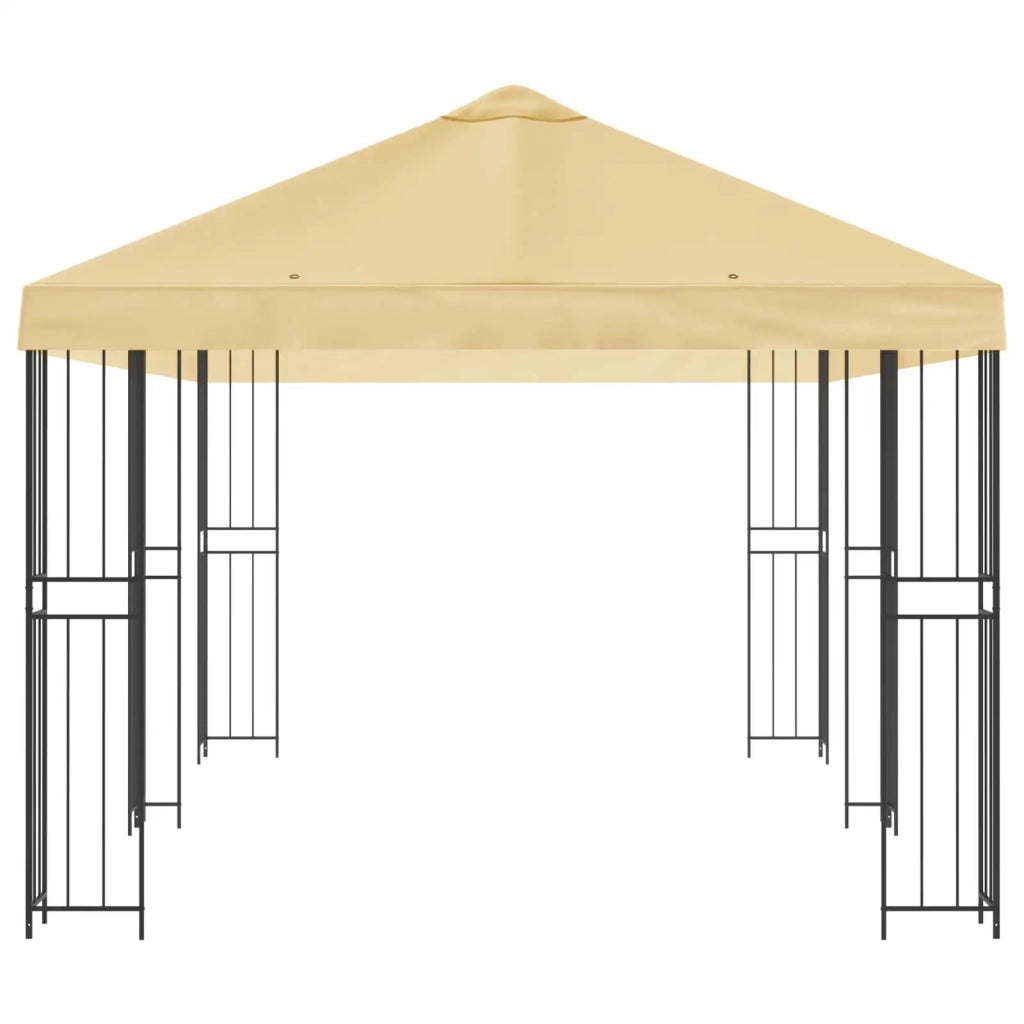 Gazebo con pareti laterali 6 x 3 m Crema Poliestere e Acciaio