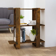 Libreria Divisorio-Scaffale per Libri-Mobile di Stoccaggio Rovere Fumo 80x30x87 cm