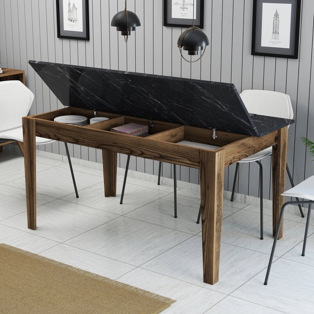 Tavolo da pranzo in legno "Milan500" - 145 x 88 x 75 cm - Nero