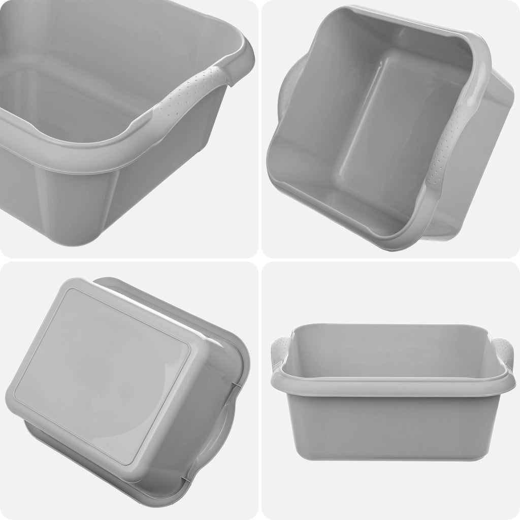 Bacinella per bucato in plastica KADAX da 10 litri, rettangolare, con manici