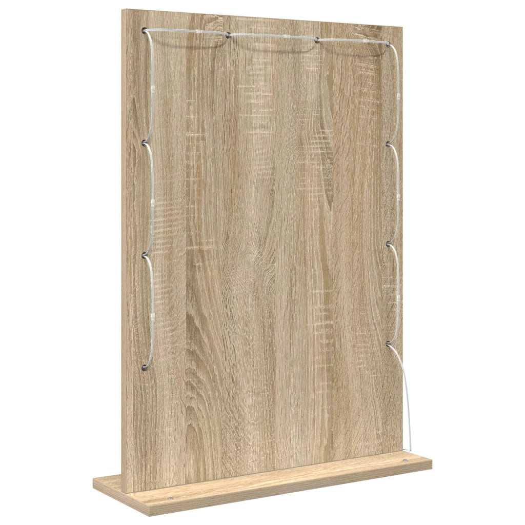 Specchio da Toeletta Rovere Sonoma MDF, Vetro 70 x 50 x 18 cm
