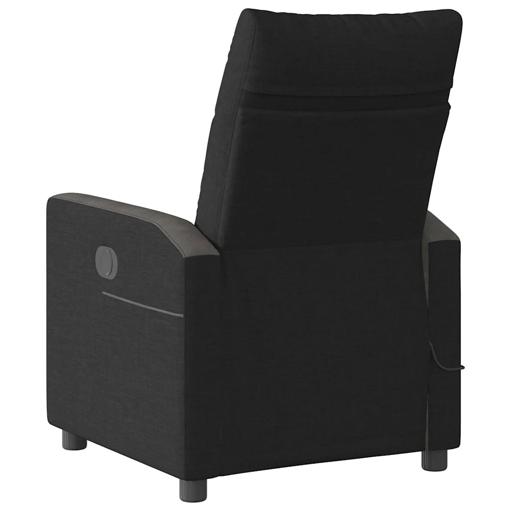 Poltrona Massaggiante | Sedia Relax Reclinabile Elettrica Nera in Tessuto