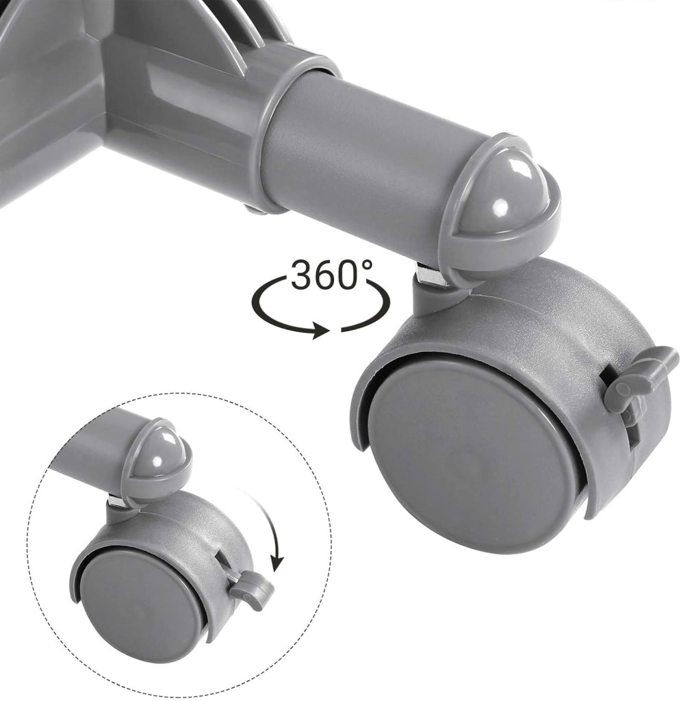 SONGMICS Appendiabiti a doppia barra, portaabiti, mobile estensibile tra 87 e 150 cm, con ruote e ripiano portaoggetti, capacità di carico 70 kg, per cappotti, sciarpe, grigio LLR13GY
