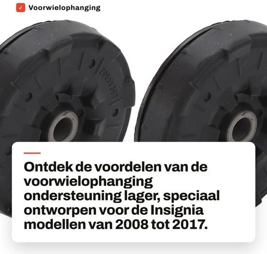 Sostegno per Ammortizzatore Anteriore 2 Pezzi - Supporto - Lager 13503549 - Sostituzione per Insignia G09 2008-2017 - Riduzione Vibrazioni/Rumore - Materiale Resistente - Ammortizzatore di Sospensione