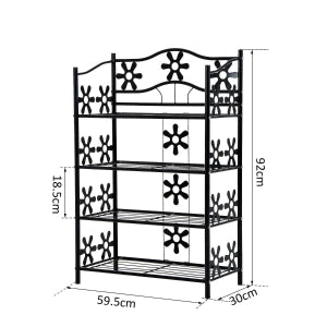 Scaffale multiuso a 4 ripiani in metallo nero