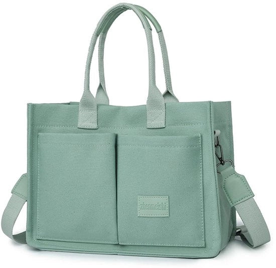 Borsa a spalla per donne - shopper in canapa - borsa elegante