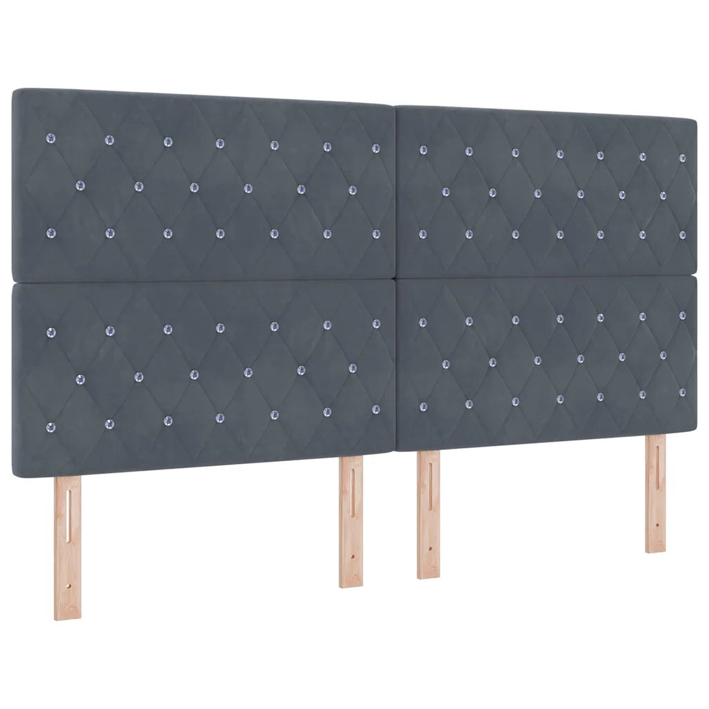 Testiera LED con strisce LED Grigio scuro 180 cm Velluto 3338373