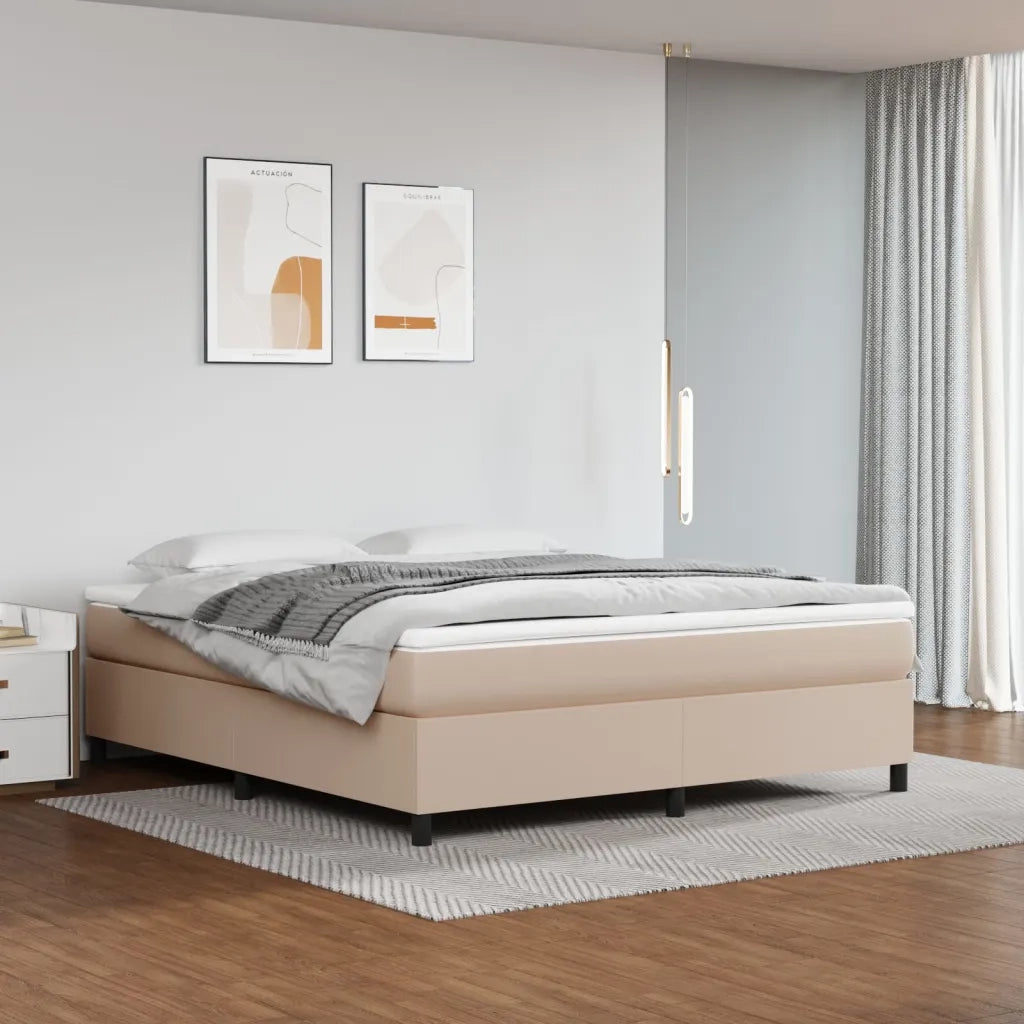 Struttura Letto a Rete a Molle Cappuccino 180x200 cm in Similpelle 3121064