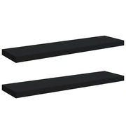 2 pz Scaffali a Parete | Ripiano a parete | Mensole a Parete Neri 90x23,5x3,8 cm in MDF